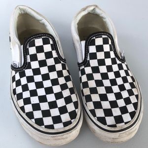 Girls black and white checkered Vans